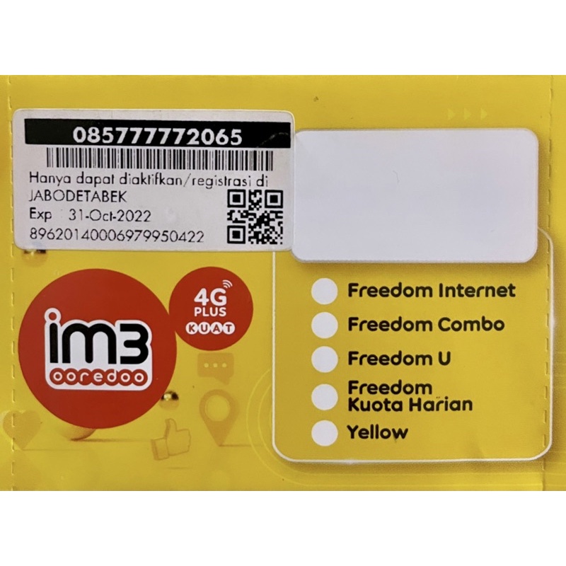 Nomor Perdana cantik indosat 77777