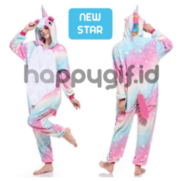 BAJU KOSTUM ONESIE KIGURUMI PIYAMA UNICORN DEWASA