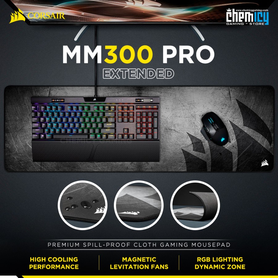 Corsair MM300 PRO Premium Spill-Proof Cloth Gaming Mousepad Extended