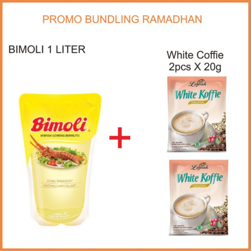 

Minyak goreng Bimoli 1 liter + Luwak White Koffie 2pcsX20g - Bloralapak