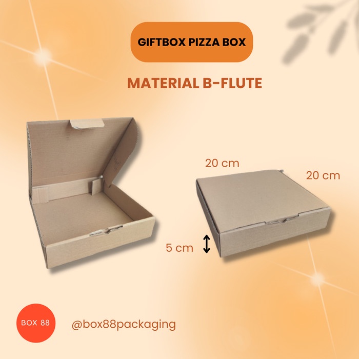 

READY STOCK GIFT BOX 22X22X5 CM / KOTAK HAMPERS / PIZZA BOX / BOX FLUTE COKLAT