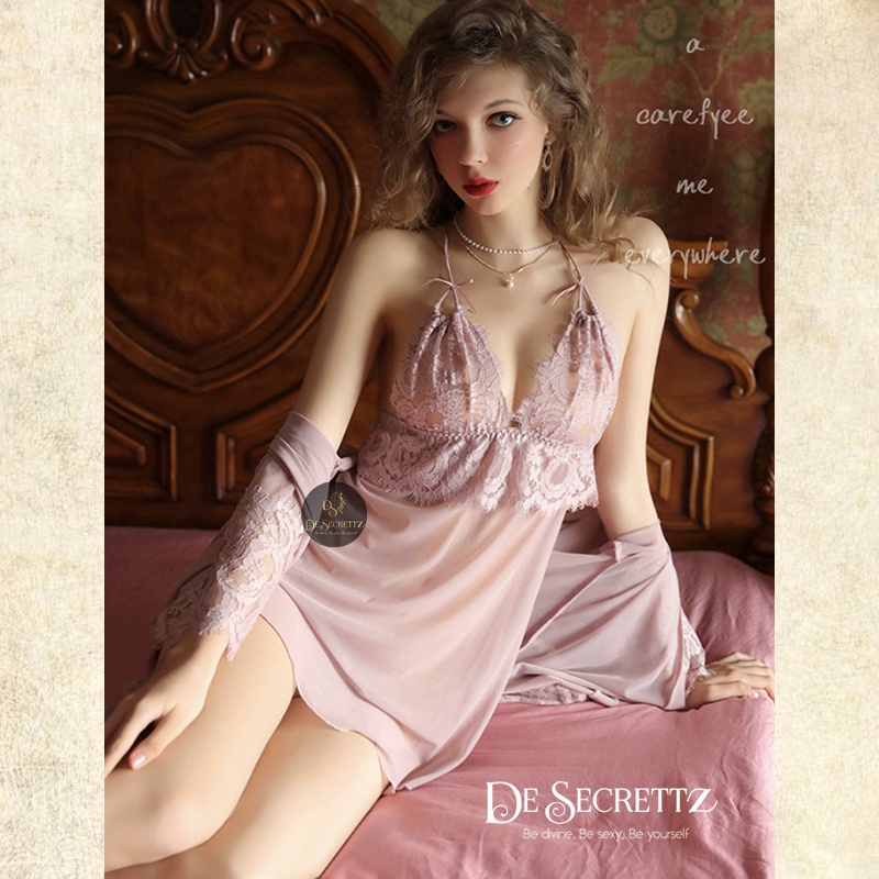 DeSecrettz NAGITA Baju Tidur Wanita Dewasa Sexy, Include Kimono Outer, Lingerie Sexy Dress &amp; G String, Baju Haram Sexy, Baju Dinas Depan Suami, Kimono Lingerie, Baju Tidur Wanita Sexy