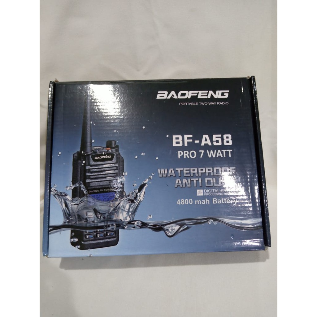 HT Baofeng A58 PRO 7 Watt, Dual Band BF A 58 Waterproof Bofeng VHF UHF UV 4800 mah Battery Bopeng