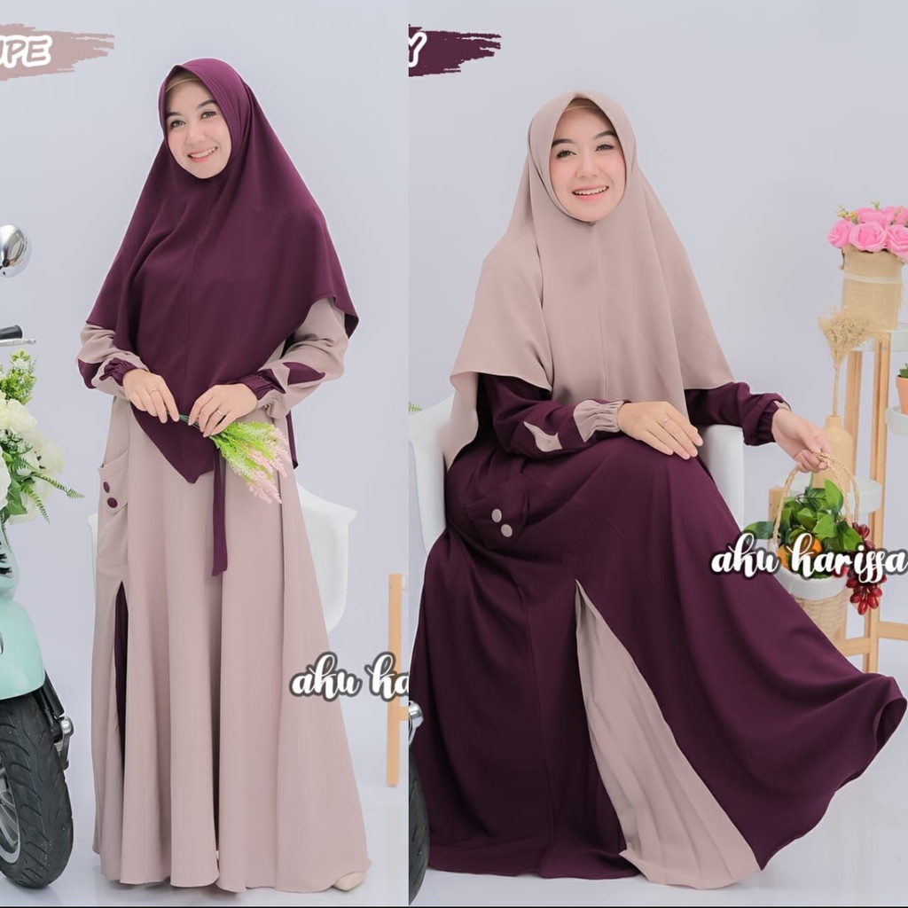 Gamis SALMA ARYANTI NIARA AKU KARISSA original produk premium hits set baju muslim size XL terbaru violita fadia KARISA AKUKARISSA