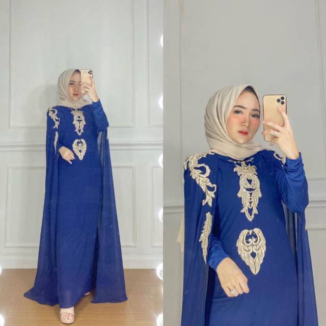 Dress ceruty babydoll mix payet import