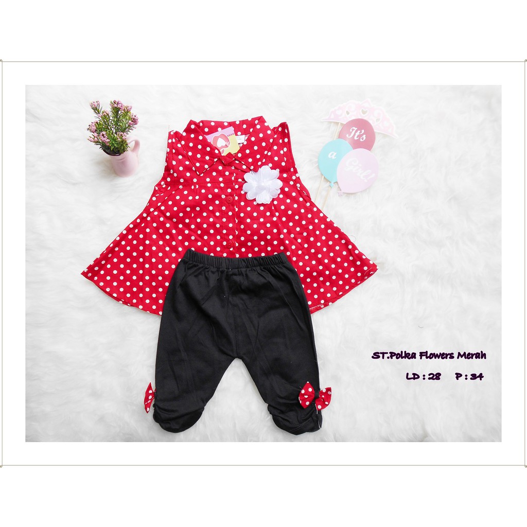 TERMURAH !! BAJU ANAK BAJU FASHIONFashion Baju Baby Stelan Celana Polka Flowers