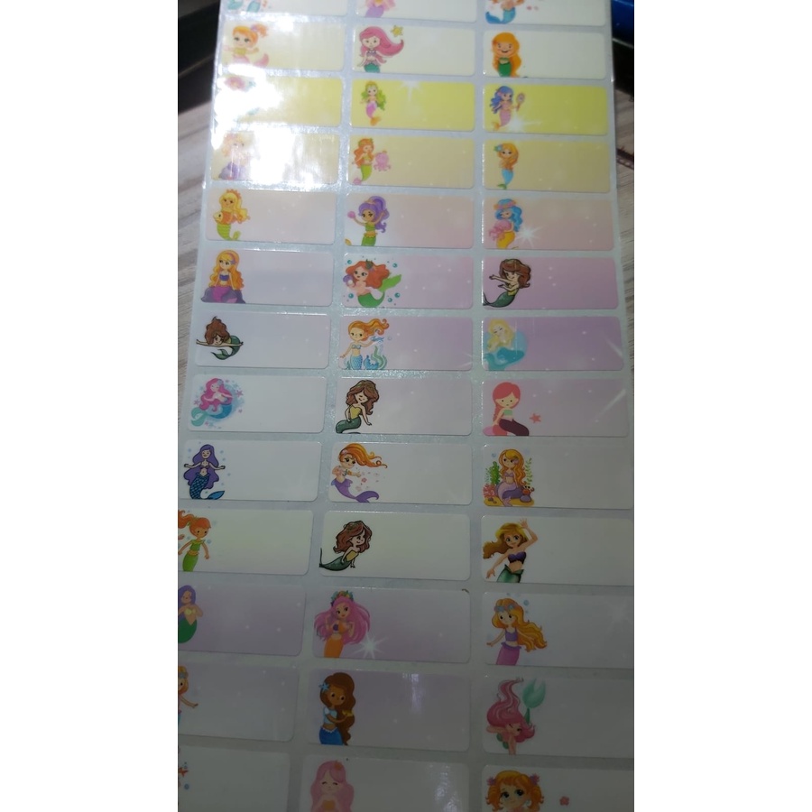 

Label nama anti air stiker waterproof ARIEL PUTRI DUYUNG HANYA SIZE M
