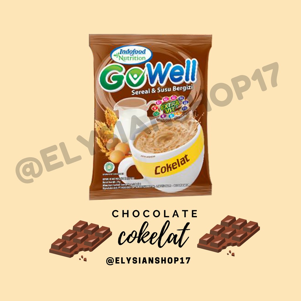 

Go Well Cereal & Susu Chocolate 1 Renceng 10 Sachet