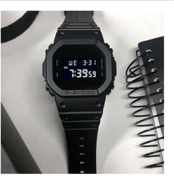 Jam Tangan Pria Sporty Digital DW-5600 Black Hitam FASHION KARET Rubber ANALOG QUARTZ MEWAH ELEGAN