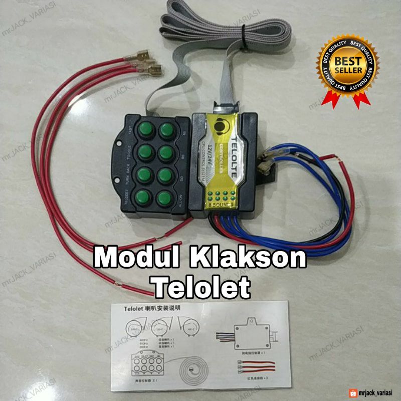 Modul Klakson Telolet 8 Tombol bisa untuk Mobil (24V)/Motor (12V)