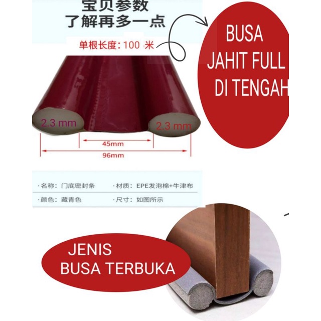 100 CM / 90 cm  Penutup Celah Pintu WaterProof 100%, panjang 100 cm / PENUTUP CELAH BAWAH PINTU BL02