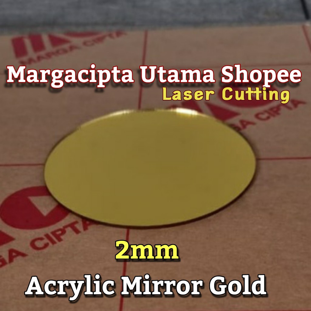 Acrylic Mirror Gold 2mm Diameter Akrilik Kaca Bulat Lingkaran