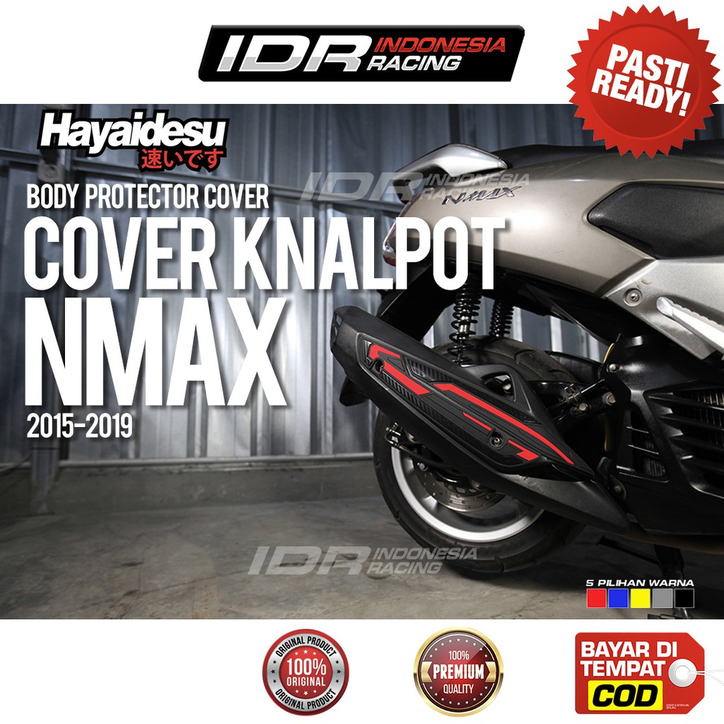 Knalpot Cover NMAX 2015 2019 Hayaidesu Stiker 3D Yamaha