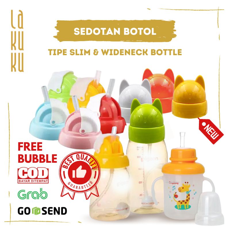 Penutup kepala dan sedotan untuk botol susu tipe Wide Slim dan Magmag - Straw for dot bottle