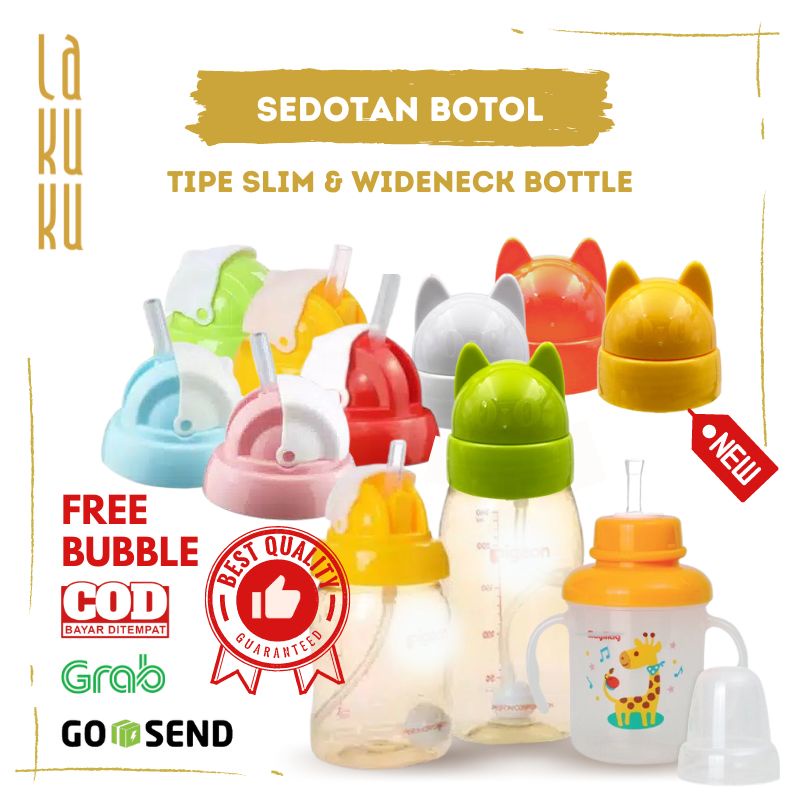 Penutup kepala dan sedotan untuk botol susu tipe Wide Slim dan Magmag - Straw for dot bottle