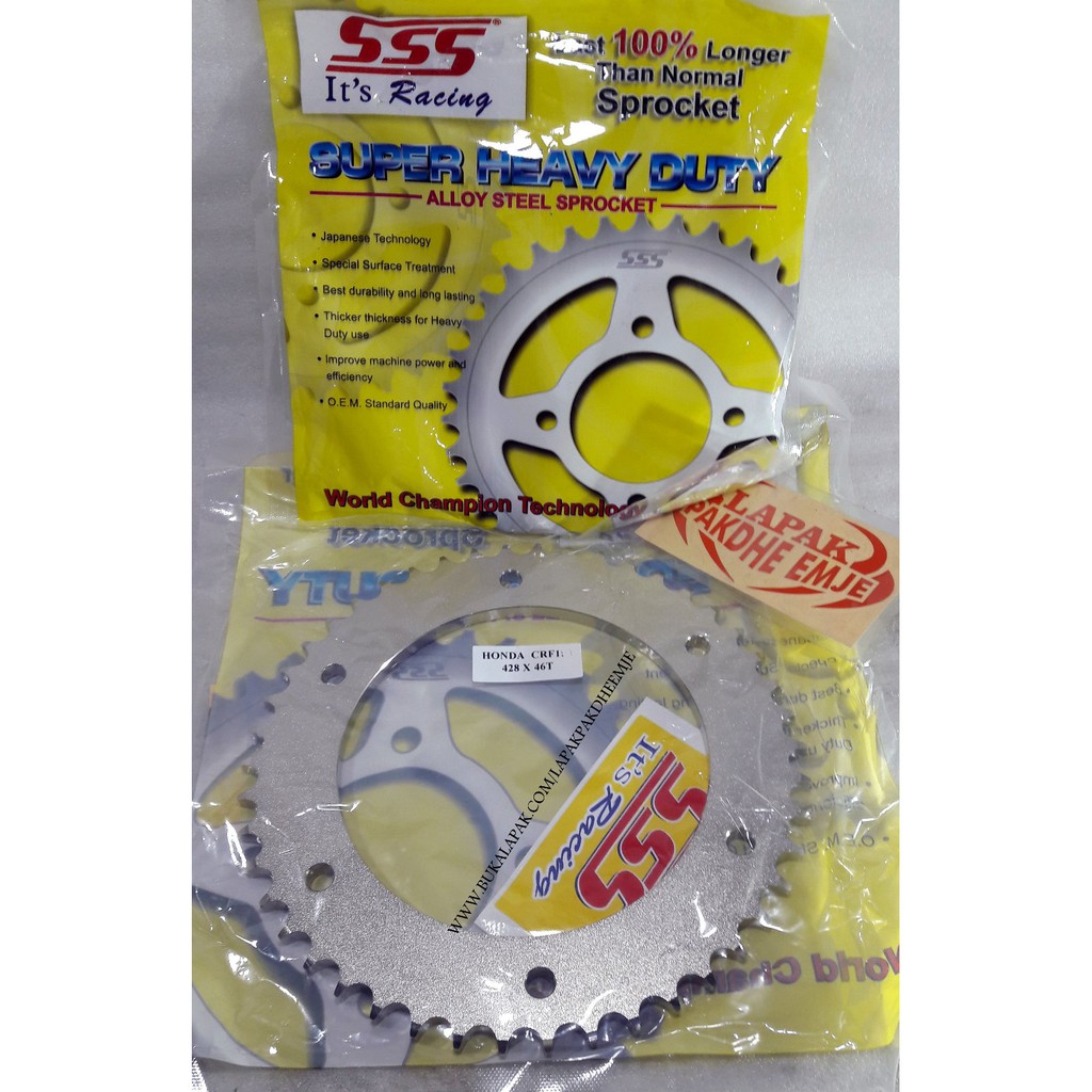 GER SSS 428 46 CRF 150 GEAR BELAKANG SSS ORIGINAL 428 46 HONDA CRF150 LAPAK PAKDHE EMJE