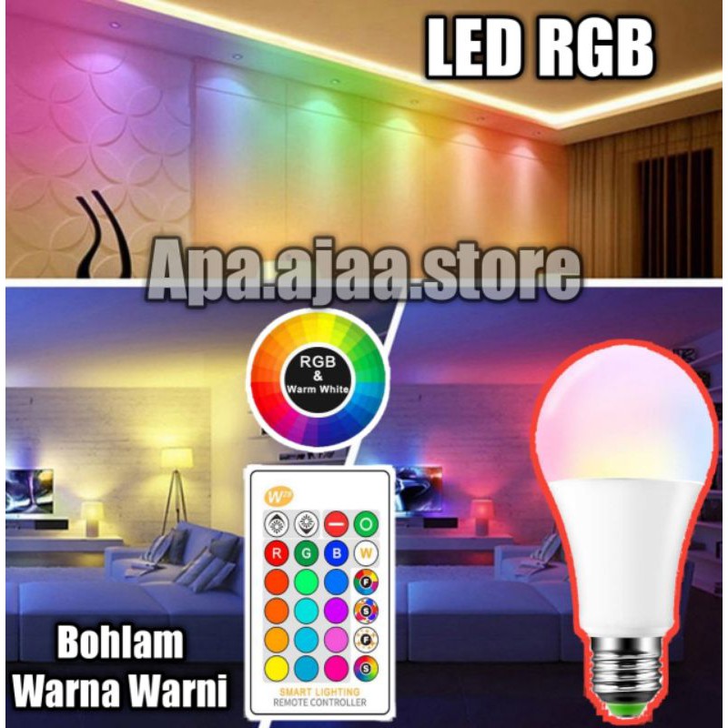 BONDA Lampu Bohlam RGB  Led dengan Remote Control 5W 10W / Lampu Warna Hias Kamar