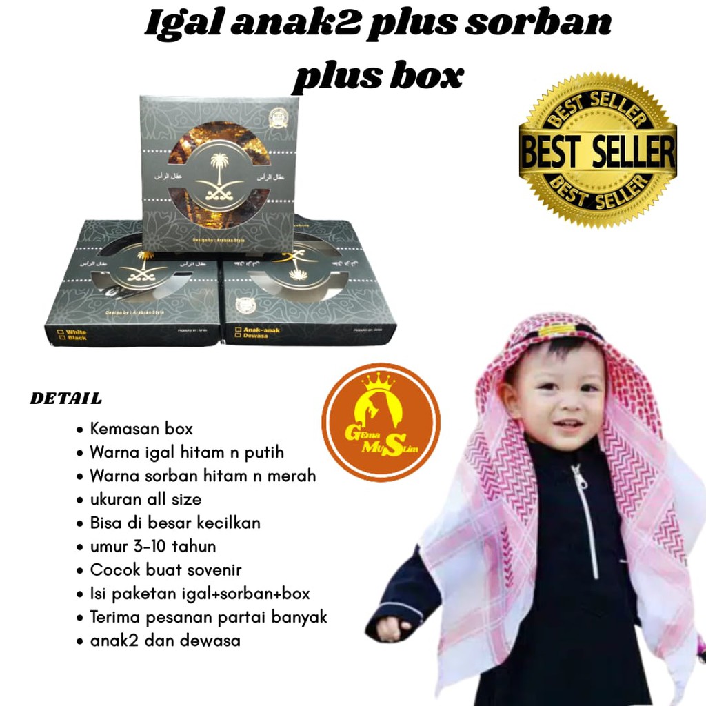 igal anak plus sorban plus box termurah