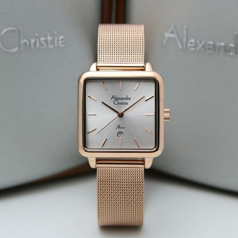 Jam Tangan Alexander Christie Wanita original rosegold white ac2869