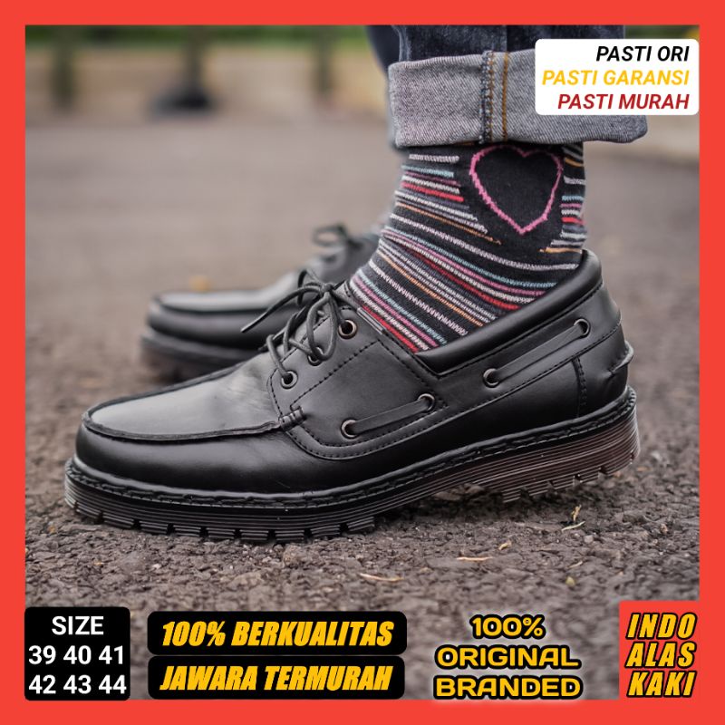 Eqoator Jack Black - Sepatu Formal Low Boots Pria Kasual Kulit Sapi Asli Ori Dokmart Dockmart Docmar