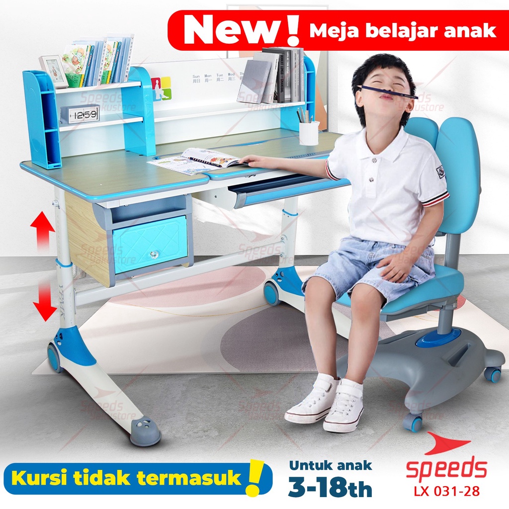 SPEEDS Meja Sekolah Ukuran 120cm Meja Belajar Anak Meja Tulis Dewasa Meja Belajar Plastik 031-28