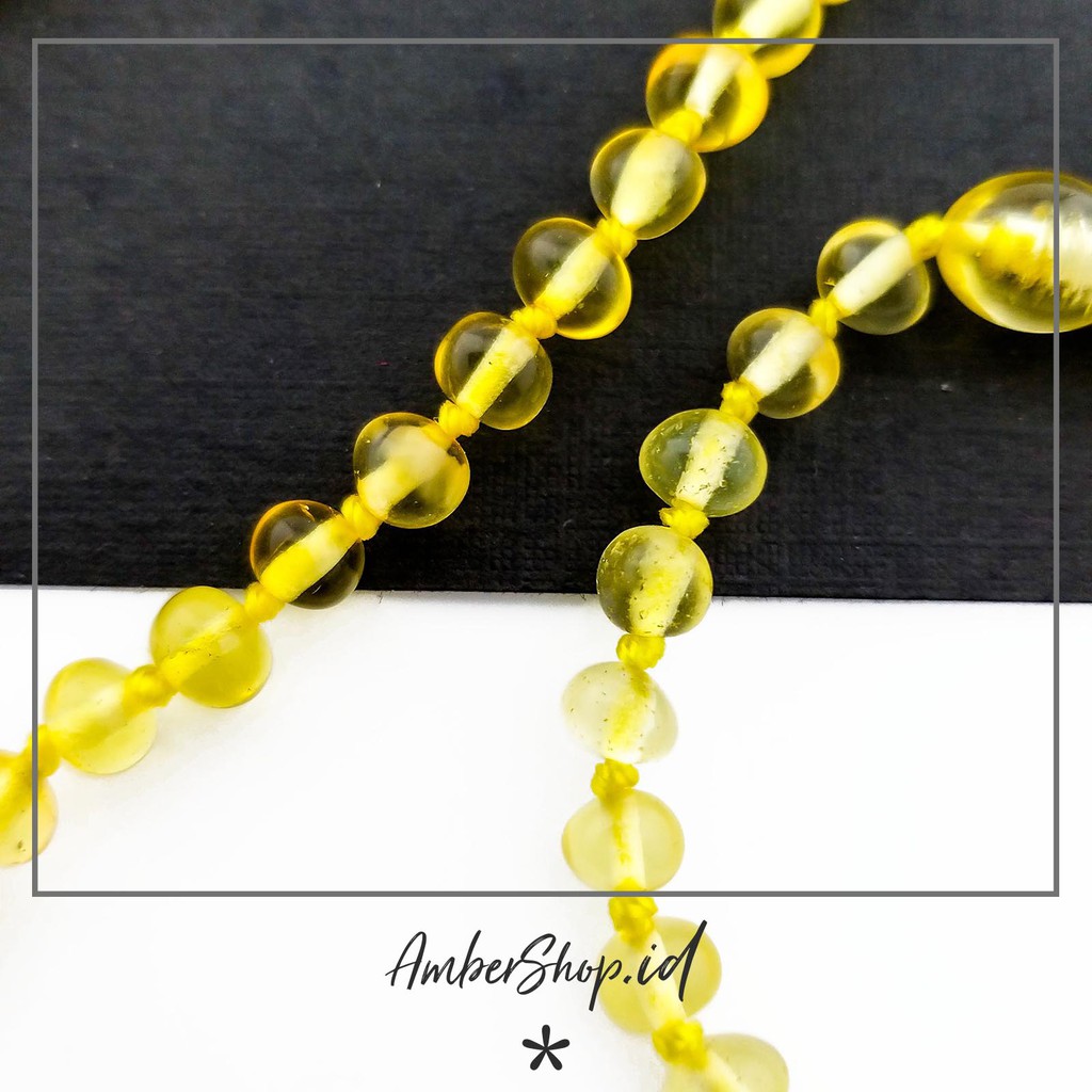 Set kalung &amp; gelang amber pereda nyeri tumbuh gigi bayi AS62 - Amber Shop