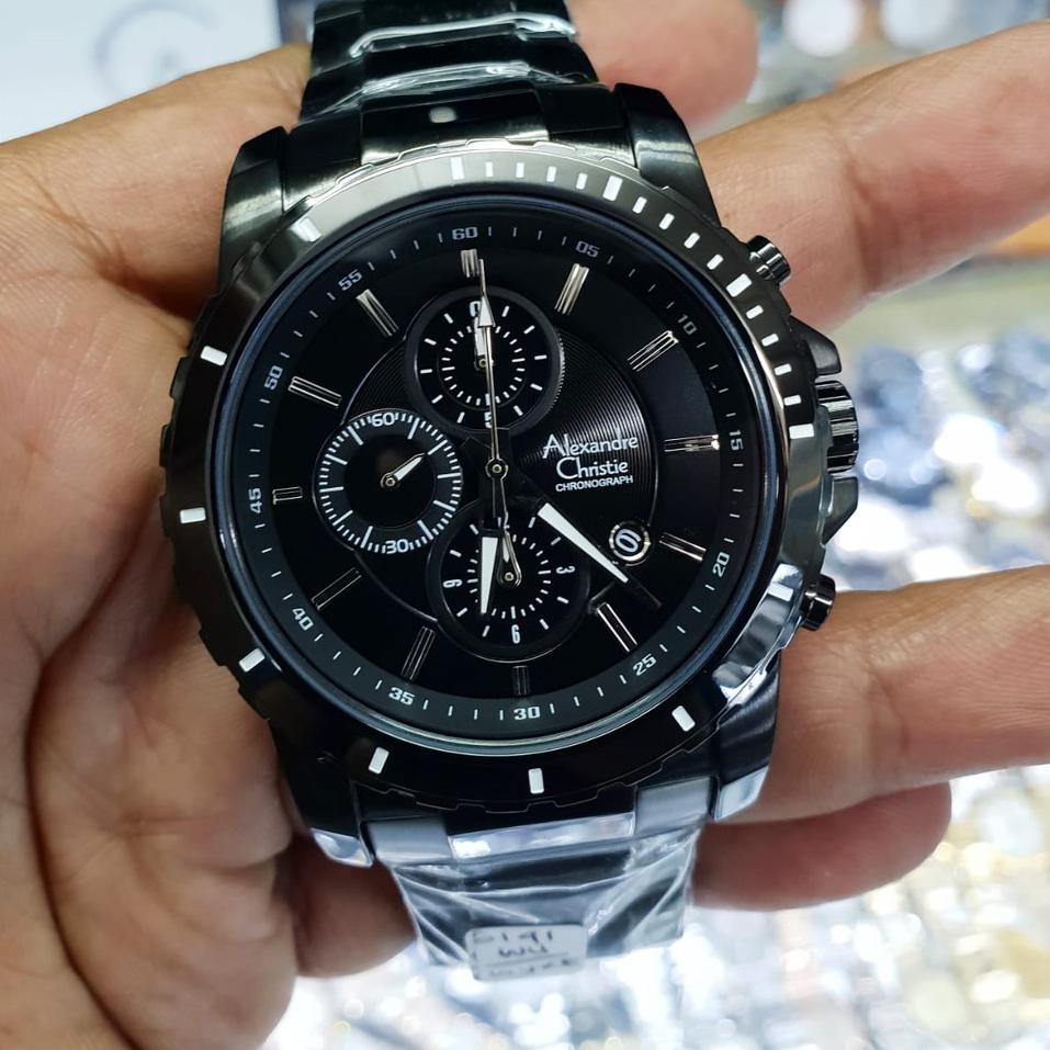 Diskon Besar2an > AC6141 Pria Original Stainless Steel Hitam jam tangan pria original ""*=*""