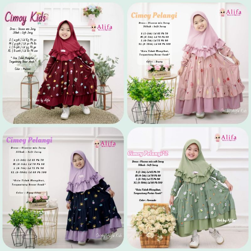 PAKAIAN SET GAMIS ANAK / LOUIS// CIMOY MAWAR KIDS berlabel  ALIFA