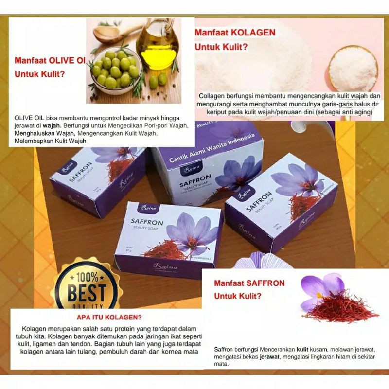 SABUN SAFFRON / SABUN MUKA / SABUN BADAN Sabun Tubuh Sabun Kulit Sabun Jerawat Sabun Kecantikan