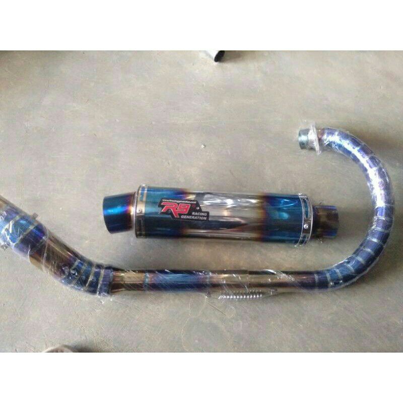 knalpot R9 Mugello leher bluemoon satria Fu fi GSX Vixion R15 Scorpio