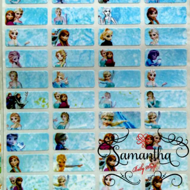 

Label nama waterproof motif Frozen