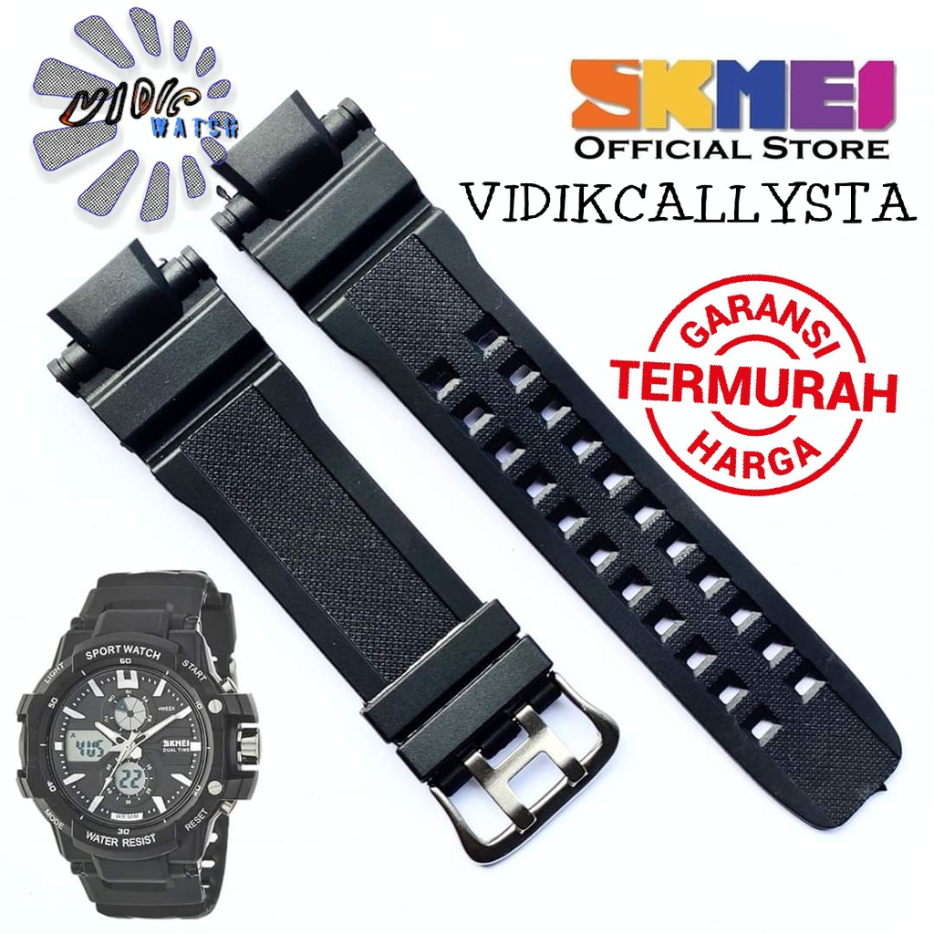 Strap tali jam tangan Skmei 0990 SKMEI AD 0990 Hitam tali skmei