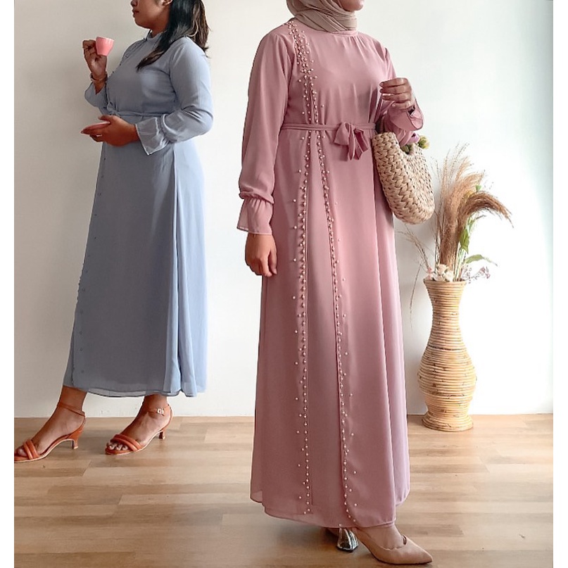 Big Size Dress Payet Jumbo  Ceruty Babydoll - Dress Pesta  Hijab Non Hijab Fit L-XXL Dress jumbo - Dress Ukuran Besar - SHP004