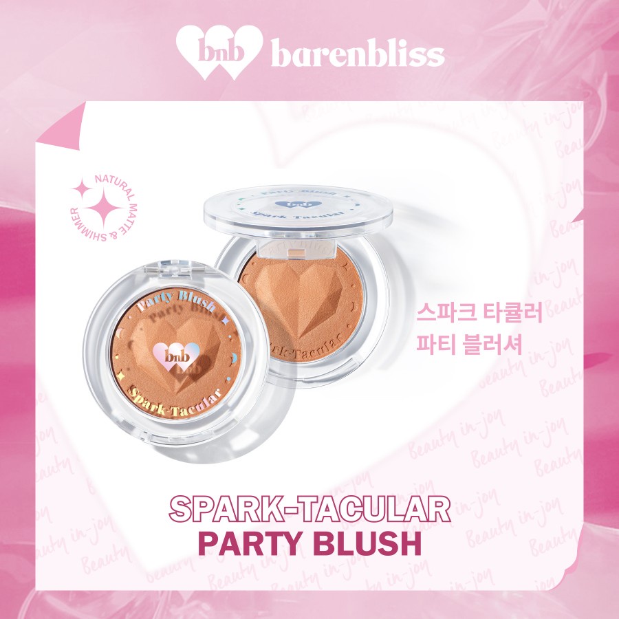 ★ BB ★ BNB barenbliss Spark-Tacular Party Blush - Korea Blush On Pallete Make Up
