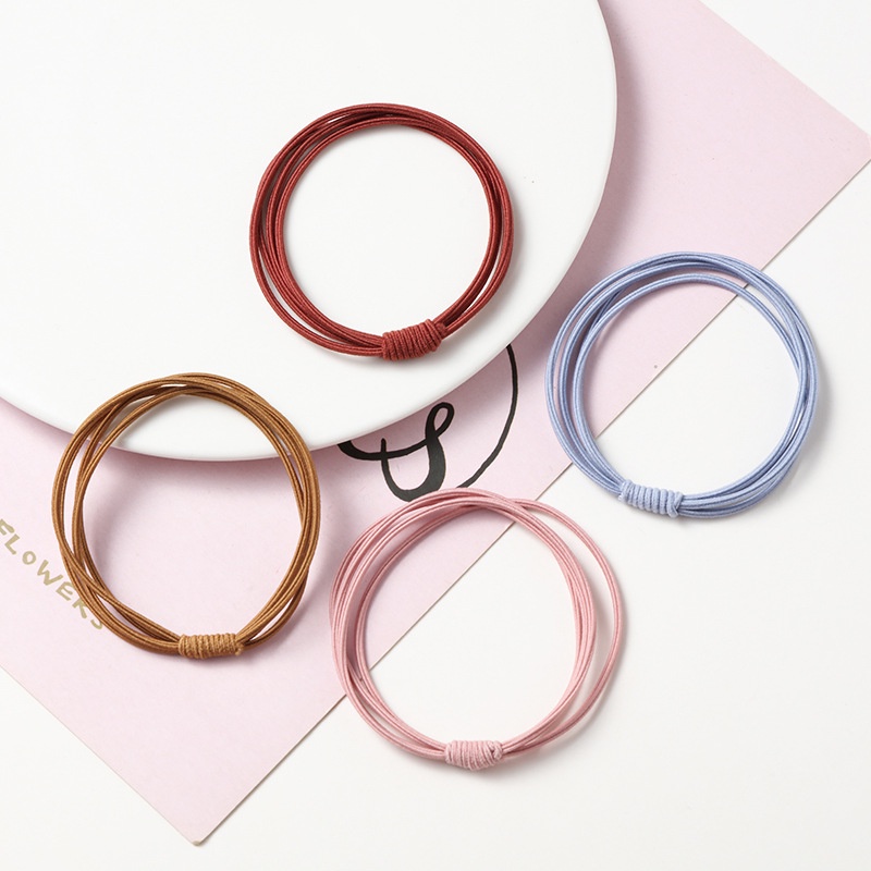 Reseller Welcome - F5104 (1PCS) Karet Rambut Korea Polos 3 IN 1 / Ikat Rambut / Karet Rambut Elastis-6