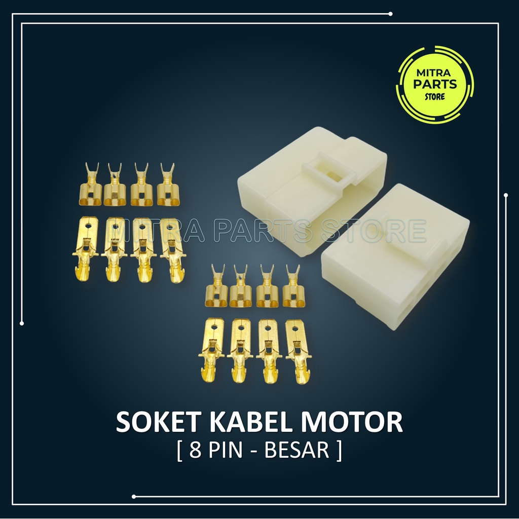 Soket Socket Konektor Kabel 8 Pin BESAR 5 SET Lengkap dengan Skun Kabel untuk Motor dan Mobil