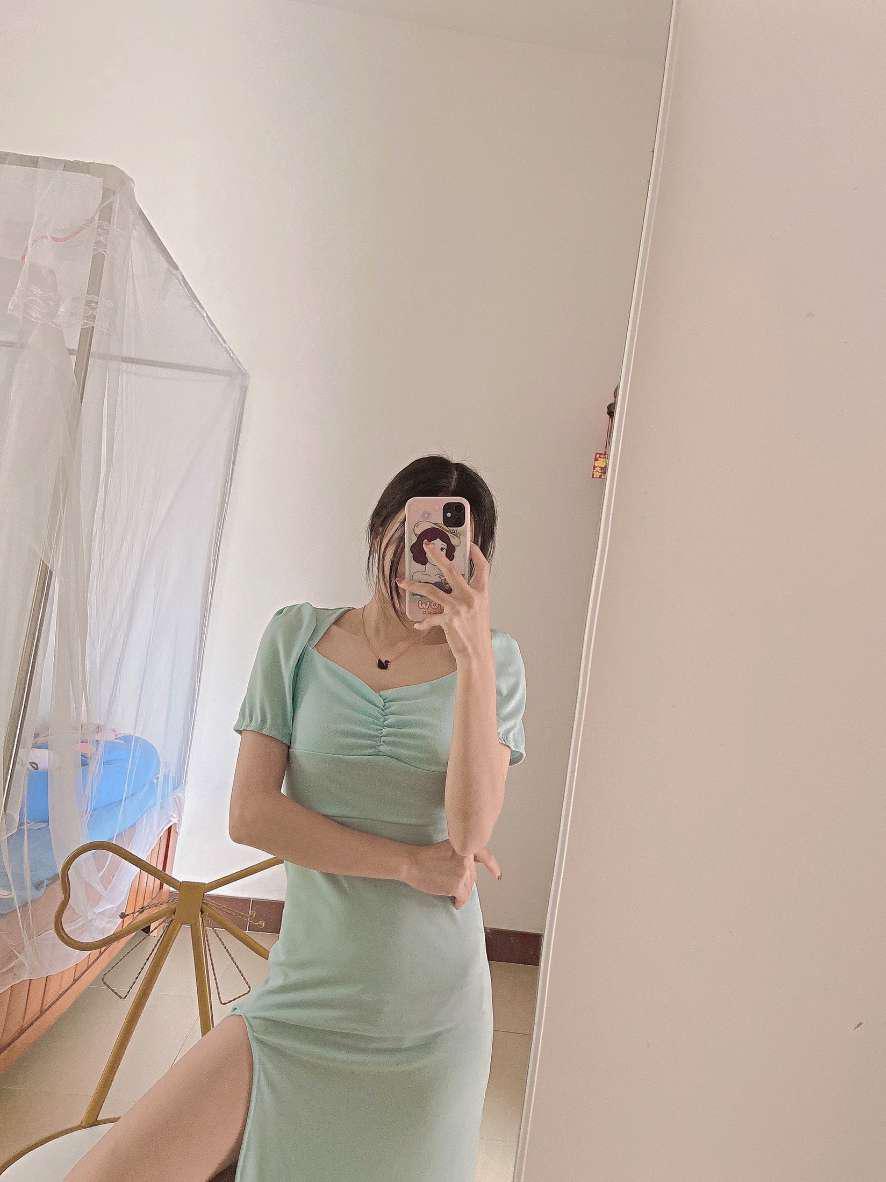 【impor】gaun Prancis Rok Ramping Wanita Musim Semi Gaya Baru 2021