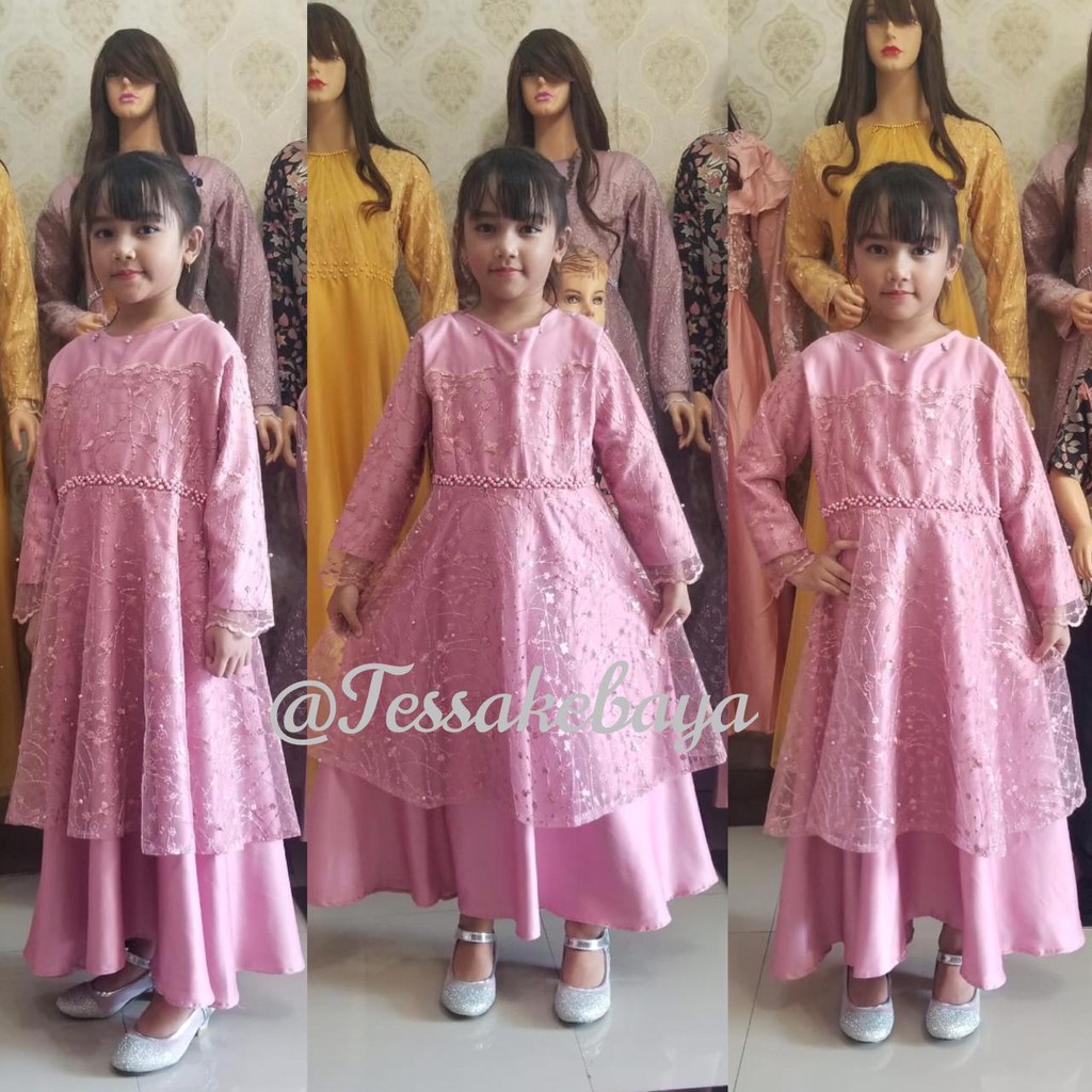 GAMIS ANAK TULLE MUTIARA BORDIR