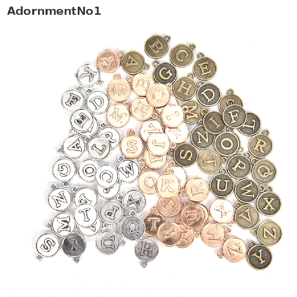 (AdornmentNo1) 26pcs / Set Liontin Huruf Alfabet A-Z Untuk Kerajinan Tangan DIY