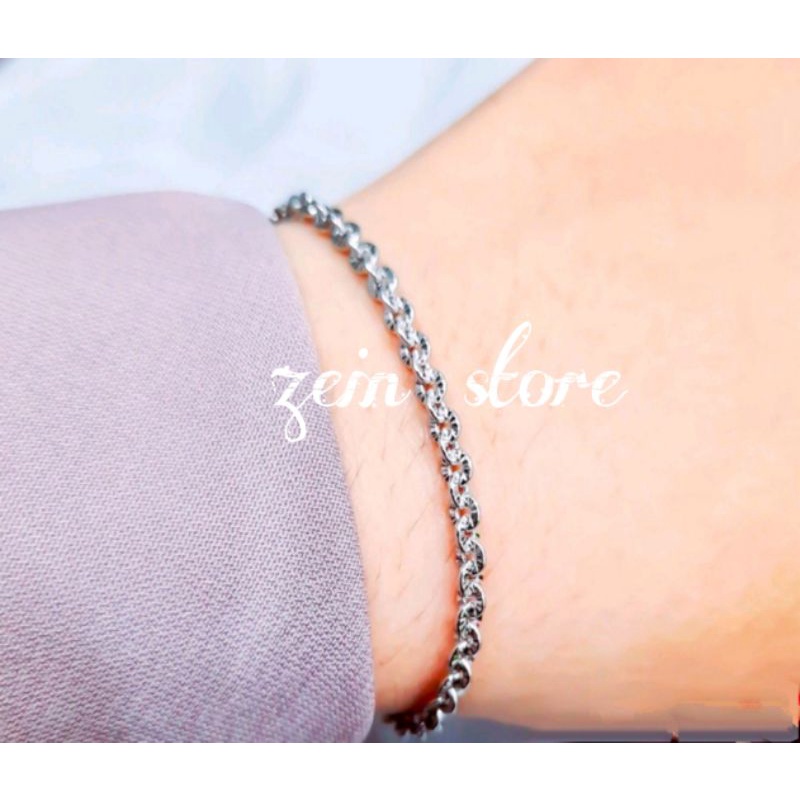 Gelang Tangan Rantai Nori Wanita Gold Dan Silver Anti Karat-1