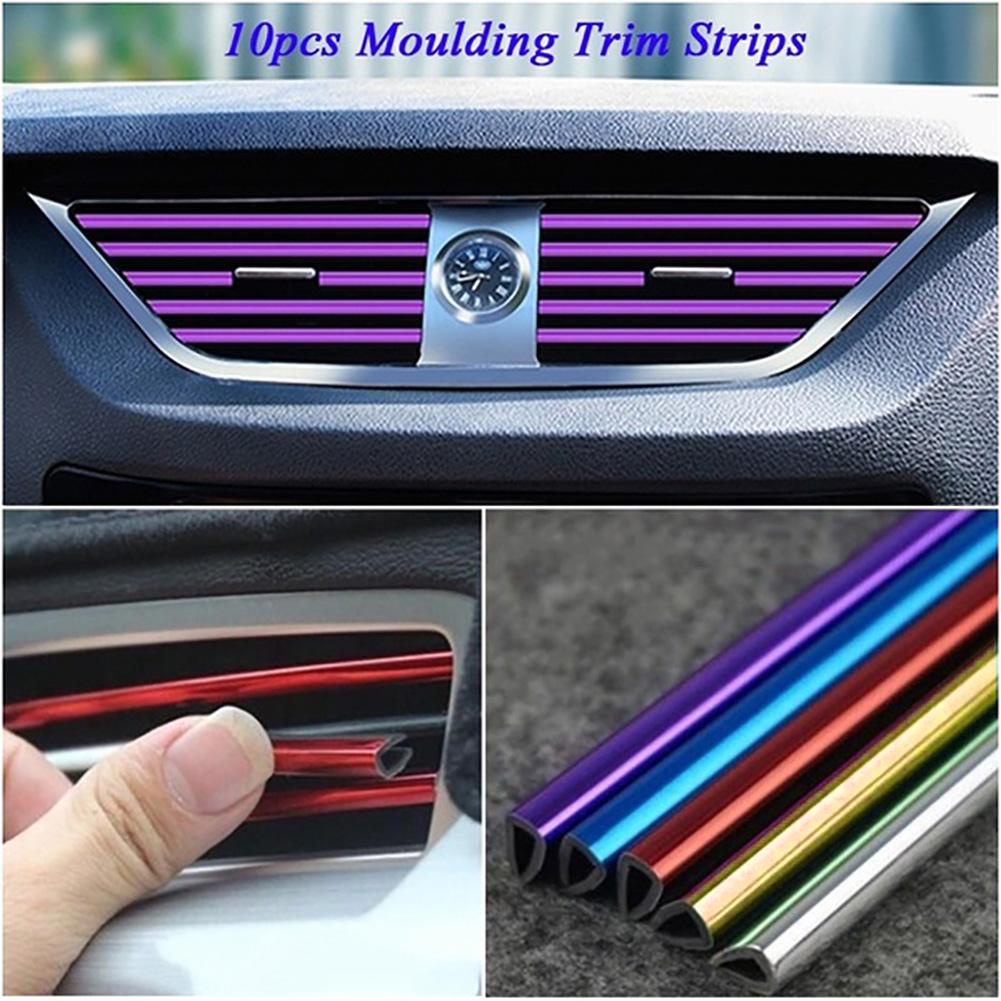 10pcs Aksesoris Trim Molding Ventilasi Udara Interior Mobil