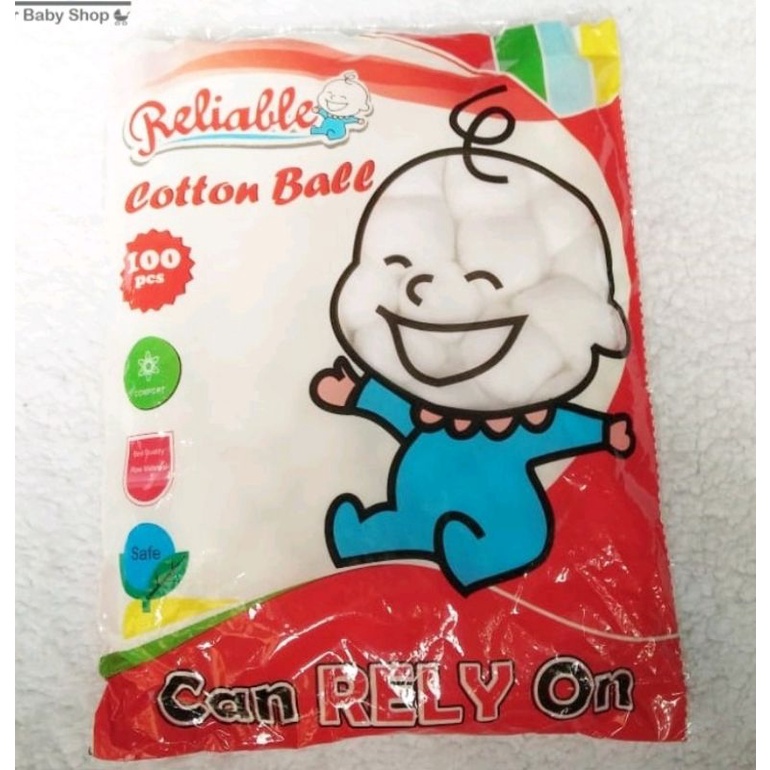 [R-035] Kapas Bayi Bola Reliable / Cotton Ball Reliable 100 Pcs