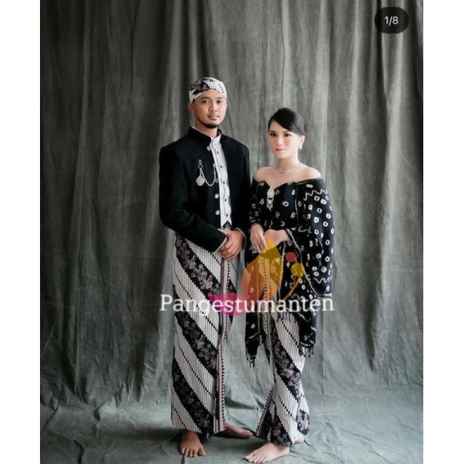 Set Pakaian Couple/Prewedd Adat Jawa Model_Basahan