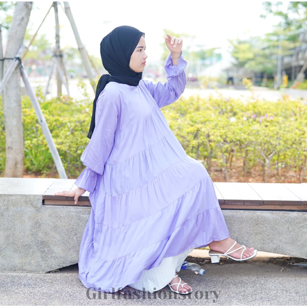 GFS CEMPAKA RAYON DIAMOND TUNIK TULLE RUFFLE