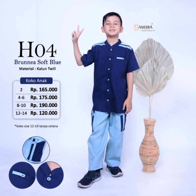 New Sarimbit Busana Muslim Lebaran terbaru Biru H04