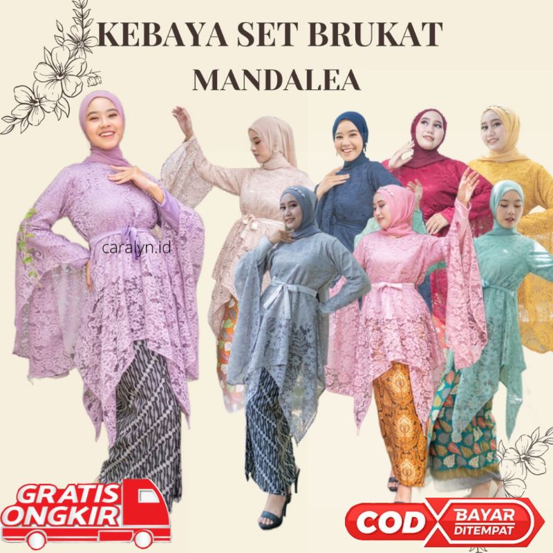 KEBAYA BRUKAT LAMARAN MANDALEA KEBAYA SET ATASAN + ROK KEBAYA TERBARU CARALYN.ID