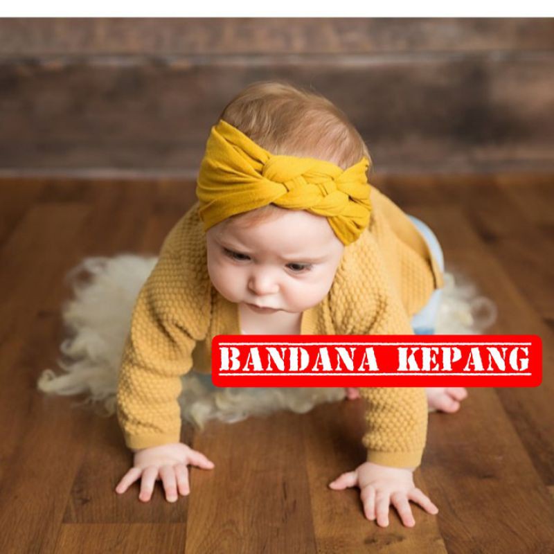 1 Set 4 Pcs Bandana Kepang, Kelinci, Kupu, Bulat Beda Warna | Bando Anak | Bandana Bayi | BISA C.O.D