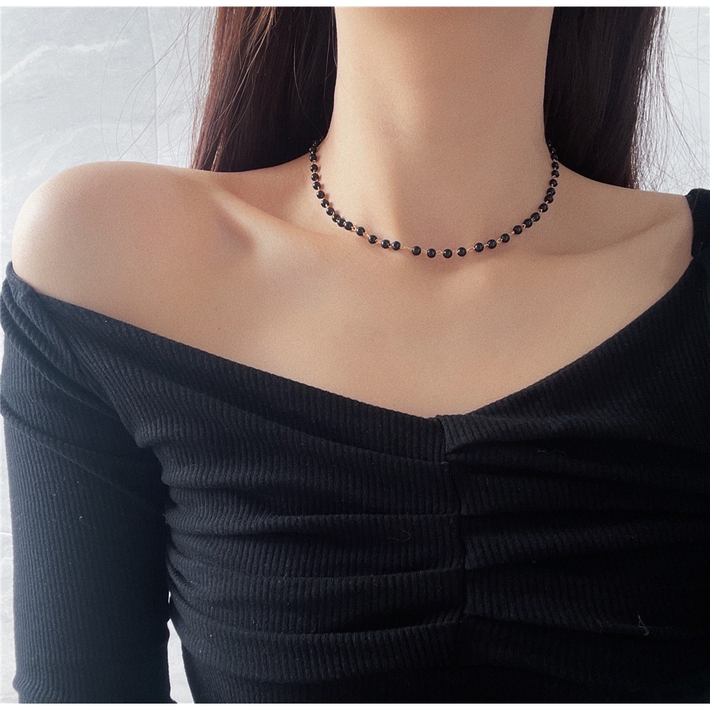 Kalung Gelang Rantai Liontin Kupu-Kupu Warna Hitam Untuk Wanita