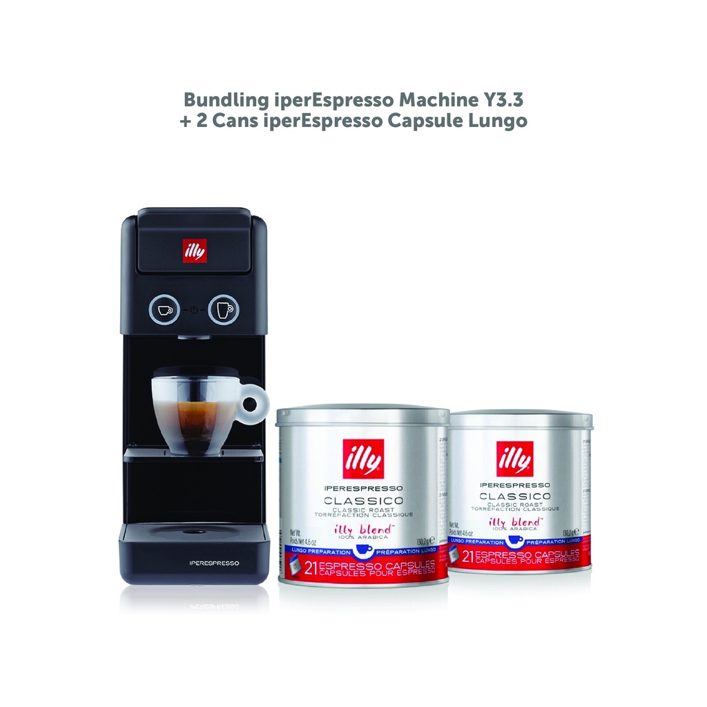 Set Capsule Coffee Machine Y3.3 iperEspresso + 2 can Illy Capsule Coffee