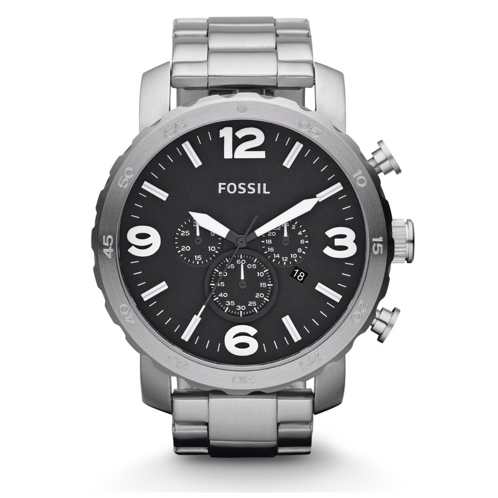 Fossil Nate Chronograph Black Dial Men's Watch [JR1353]
